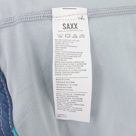 SAXX Swim Trunks Board Shorts Swim Wear Betawave 2N1 Blue Striped Ballpark 34 - Picture 10 of 12